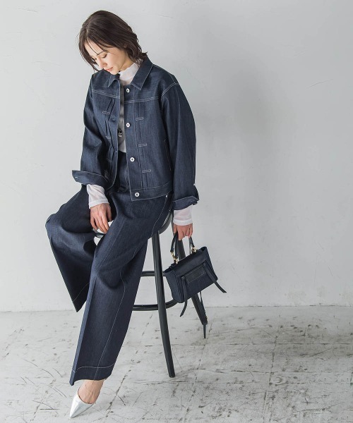 LAUTREAMONT（ロートレアモン）の「【KAIHARA】ストレッチデニムジャケット（デニムジャケット・レディース・ネイビー・9号）」の14枚目の写真