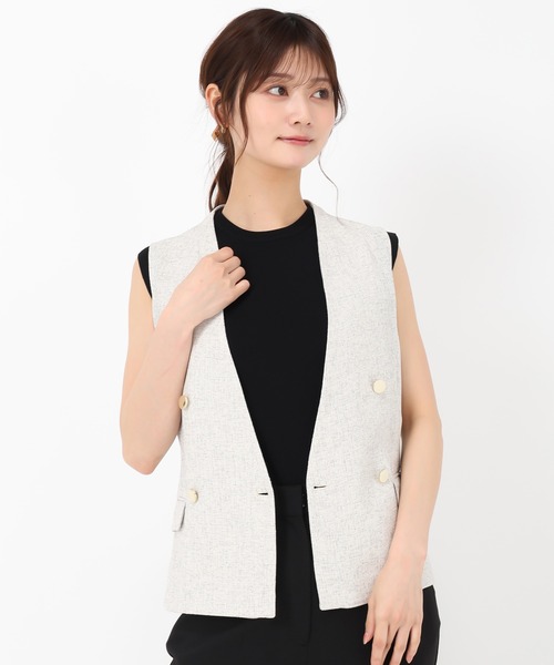新品♡MACHATT♡マチャット♡テーラードベスト、ベージュ セール】2025春夏新作 金釦アソートジレ（ベスト）｜MISCH MASCH