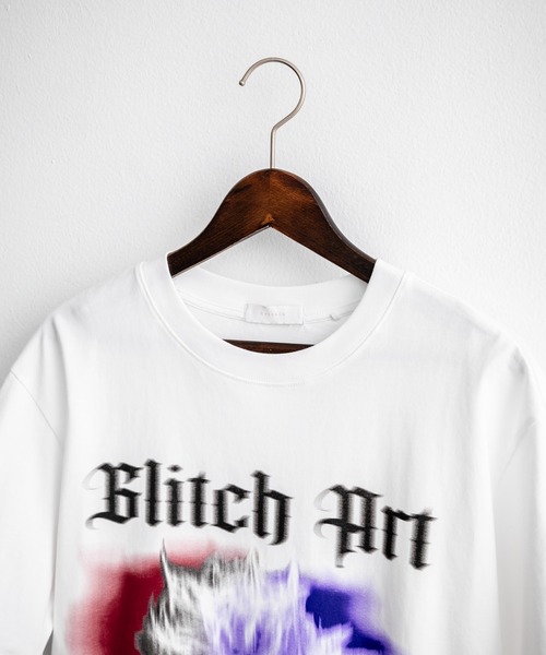 Rocky Monroe(ロッキーモンロー)の「オーバーサイズ グリッチアートグラフィックロゴプリントクールネック半袖Tシャツ(Tシャツ/カットソー・メンズ・ホワイト/ブラック・XXL/XL/L/M)」の14枚目の写真