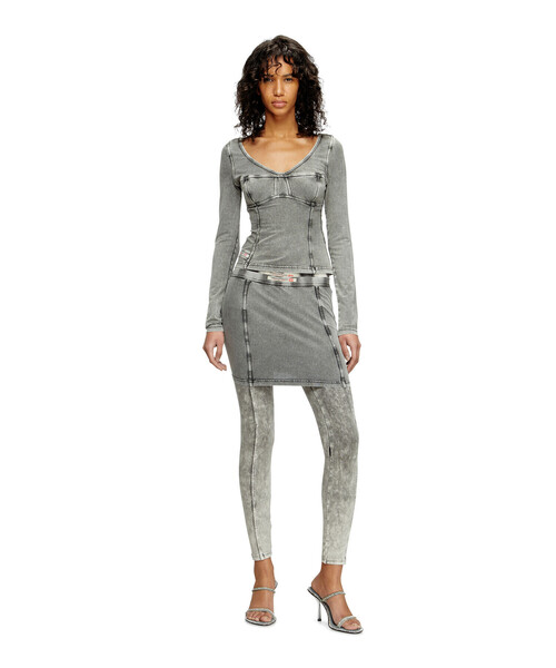 DIESEL（ディーゼル）の「ウィメンズ ミニスカート O-ALLEGRA-MINI（スカート・レディース・グレー・MEDIUM/SMALL/X-SMALL/LARGE）」の2枚目の写真