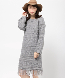 BLONDY ReLISH | ケーブルフリンジワンピース(ワンピース)