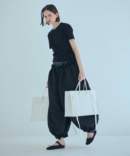 SEA(シー)の「キャンバス パロディーバッグ L(トートバッグ・レディース・ブラック/ホワイト・ONE SIZE)」の4枚目の写真