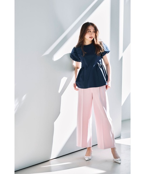 &. NOSTALGIA(アンドドットノスタルジア)の「センタープレスワイドタックパンツ(その他パンツ・レディース・ライトベージュ/ブラック/グレー/ピンク・S/M)」の5枚目の写真