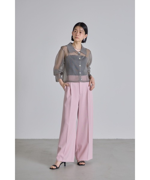 &. NOSTALGIA(アンドドットノスタルジア)の「センタープレスワイドタックパンツ(その他パンツ・レディース・ライトベージュ/ブラック/グレー/ピンク・S/M)」の9枚目の写真