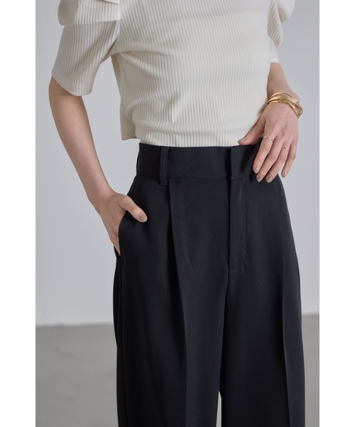 &. NOSTALGIA(アンドドットノスタルジア)の「センタープレスワイドタックパンツ(その他パンツ・レディース・ライトベージュ/ブラック/グレー/ピンク・S/M)」の20枚目の写真