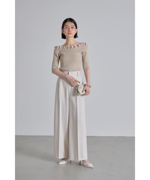 &. NOSTALGIA(アンドドットノスタルジア)の「センタープレスワイドタックパンツ(その他パンツ・レディース・ライトベージュ/ブラック/グレー/ピンク・S/M)」の22枚目の写真