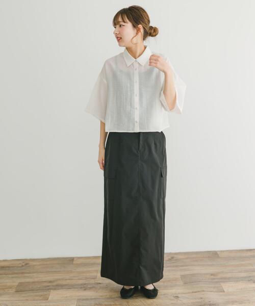 ITEMS URBANRESEARCH(アイテムズ アーバンリサーチ)の「ドットボタンシアーシャツ(シャツ/ブラウス・レディース・オフホワイト/ブルー/ブラック・FREE)」の16枚目の写真