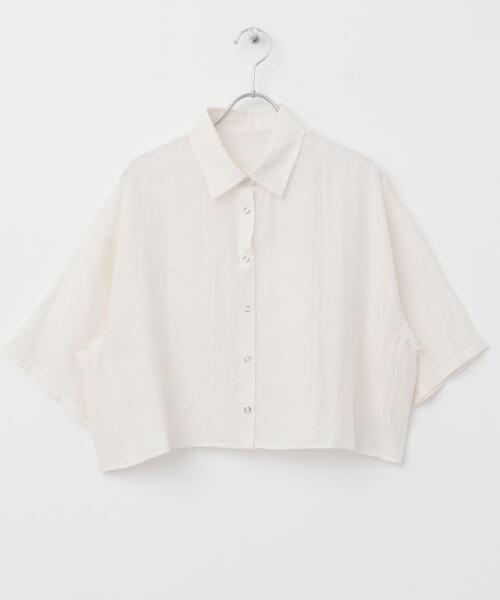 ITEMS URBANRESEARCH(アイテムズ アーバンリサーチ)の「ドットボタンシアーシャツ(シャツ/ブラウス・レディース・オフホワイト/ブルー/ブラック・FREE)」の4枚目の写真