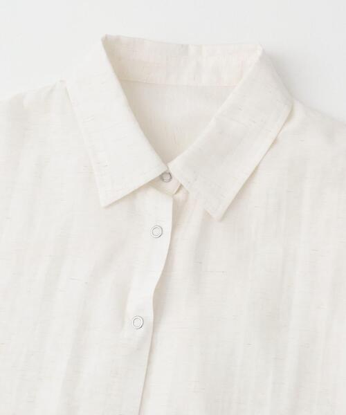 ITEMS URBANRESEARCH(アイテムズ アーバンリサーチ)の「ドットボタンシアーシャツ(シャツ/ブラウス・レディース・オフホワイト/ブルー/ブラック・FREE)」の5枚目の写真