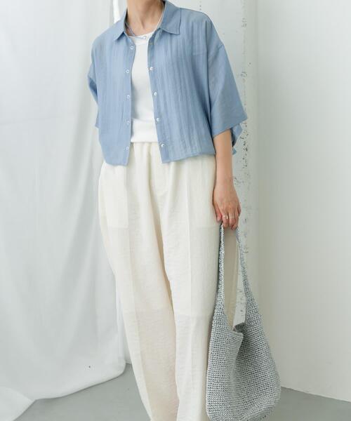 ITEMS URBANRESEARCH(アイテムズ アーバンリサーチ)の「ドットボタンシアーシャツ(シャツ/ブラウス・レディース・オフホワイト/ブルー/ブラック・FREE)」の10枚目の写真