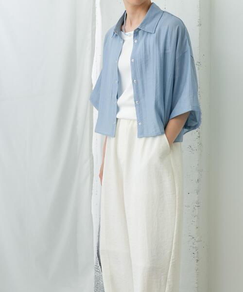 ITEMS URBANRESEARCH(アイテムズ アーバンリサーチ)の「ドットボタンシアーシャツ(シャツ/ブラウス・レディース・オフホワイト/ブルー/ブラック・FREE)」の11枚目の写真