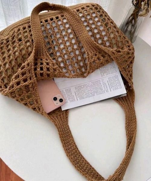 ROOPTOKYO(ループトウキョウ)の「かぎ編み ショルダーバッグ(ショルダーバッグ・レディース・ブラック/ホワイト/ベージュ/キャメル/グリーン/レッド・FREE)」の5枚目の写真