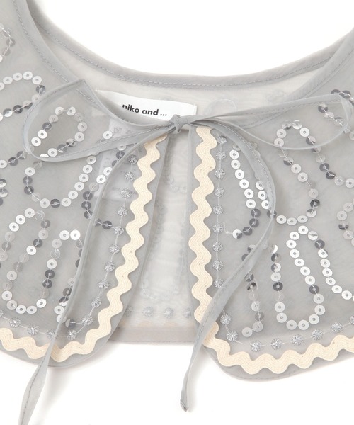 niko and...（ニコアンド）の「オリジナルアソート刺繍付け襟（付け襟・レディース・ライトブルー/アイボリー/グレー・0）」の12枚目の写真