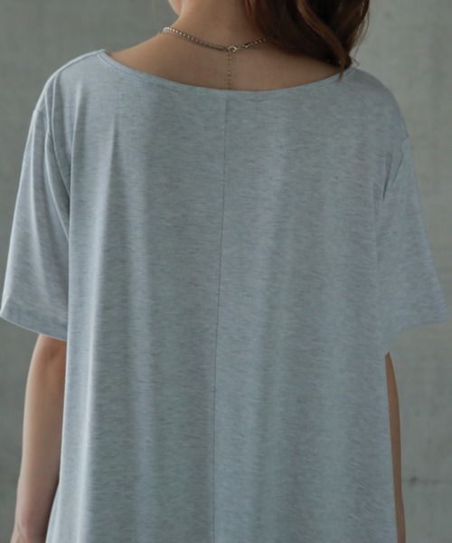HUG.U(ハグユー)の「ゆったりTシャツワンピース(ワンピース・レディース・スモークピンク/カーキ/ブラック/ホワイト/ライトグレー/アッシュグレー/ブルー・FREE)」の10枚目の写真