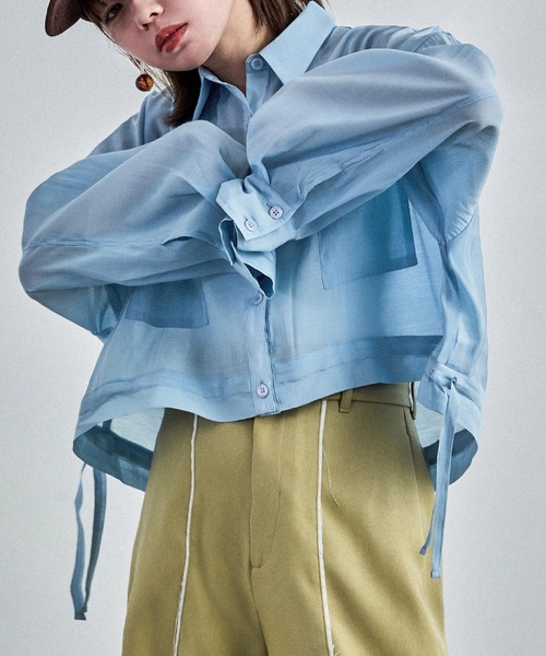 クロップド シアーシャツ（シャツ/ブラウス）｜Fashion Letter