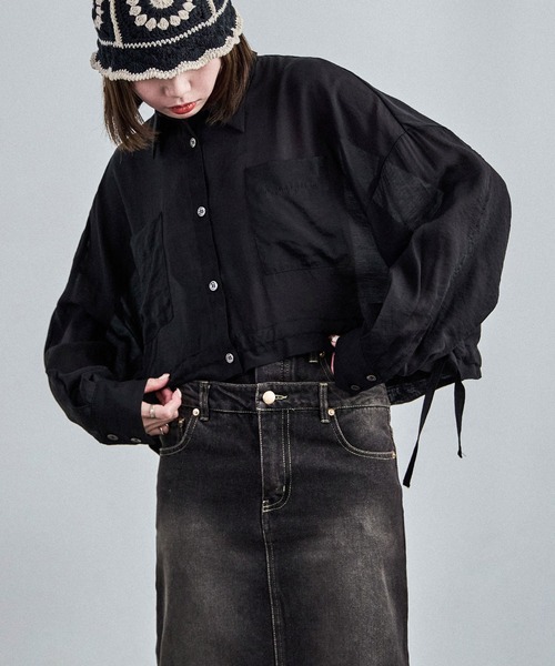 クロップド シアーシャツ（シャツ/ブラウス）｜Fashion Letter