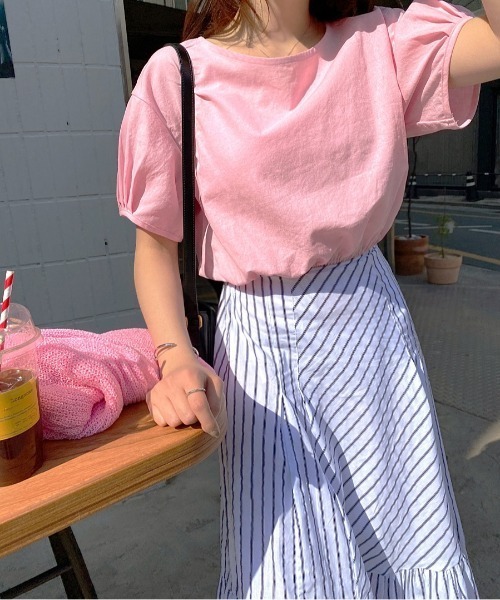 FREE STYLISTS(フリー スタイリスト)の「YUGA_YGMC Striped tiered flare skirt(スカート・レディース・ネイビー/ホワイト・FREE)」の11枚目の写真