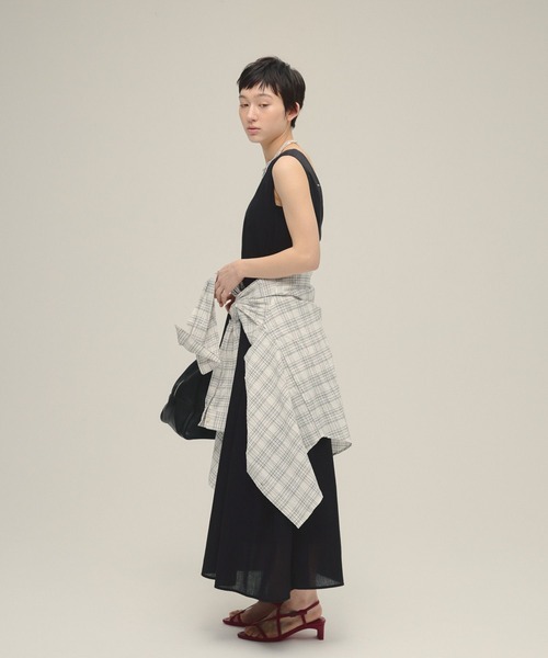 eL(エル)の「【eL】Cotton Boil Sleeveless One-piece/326086(ワンピース・レディース・ブラック/ボルドー・FREE)」の8枚目の写真