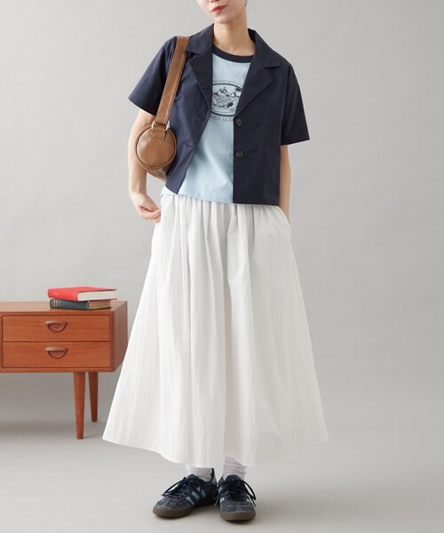 GEVACO（ゲバコ）の「【GEVACO】テーラー半袖ジャケット（その他アウター・レディース・ベージュ/ネイビー・ONE SIZE）」の11枚目の写真