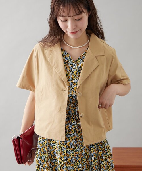 GEVACO（ゲバコ）の「【GEVACO】テーラー半袖ジャケット（その他アウター・レディース・ベージュ/ネイビー・ONE SIZE）」の12枚目の写真