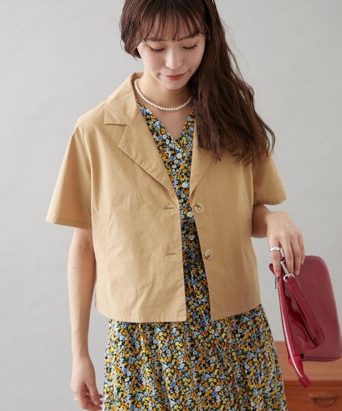 GEVACO（ゲバコ）の「【GEVACO】テーラー半袖ジャケット（その他アウター・レディース・ベージュ/ネイビー・ONE SIZE）」の13枚目の写真