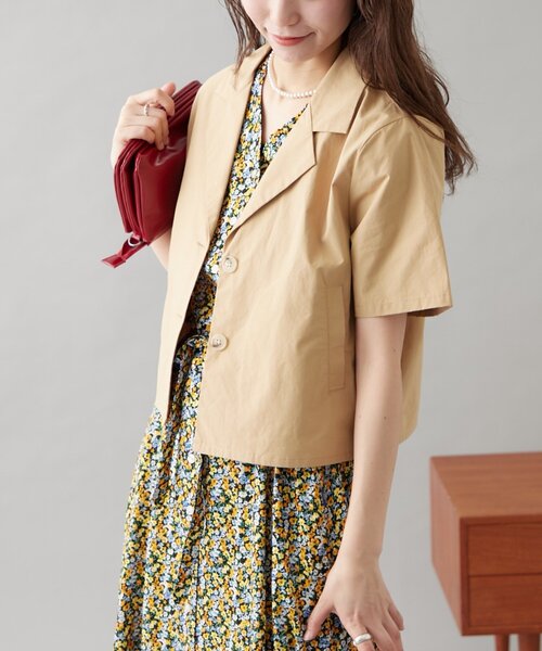 GEVACO（ゲバコ）の「【GEVACO】テーラー半袖ジャケット（その他アウター・レディース・ベージュ/ネイビー・ONE SIZE）」の15枚目の写真