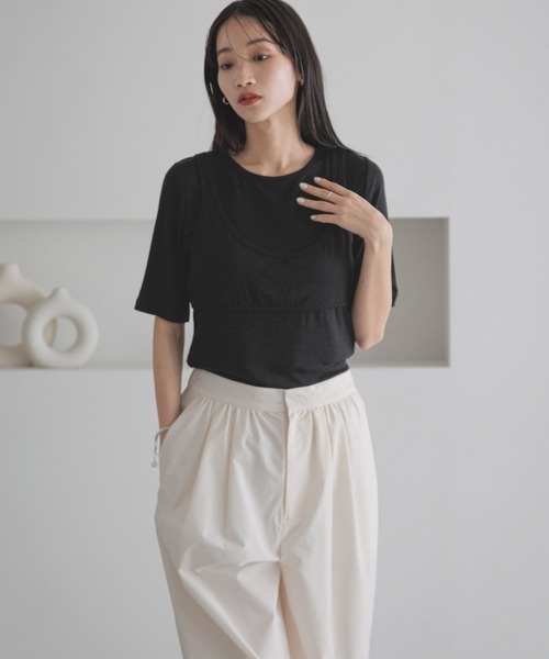 LOWRYS FARM（ローリーズファーム）の「ブラセットTEE 325103（Tシャツ/カットソー・レディース・ブラウン/ブラック・FREE）」の8枚目の写真