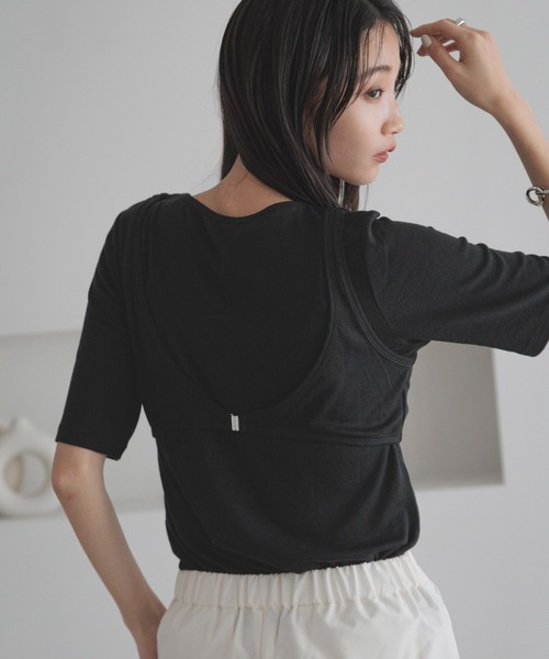 LOWRYS FARM（ローリーズファーム）の「ブラセットTEE 325103（Tシャツ/カットソー・レディース・ブラウン/ブラック・FREE）」の10枚目の写真