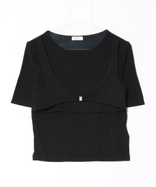 LOWRYS FARM（ローリーズファーム）の「ブラセットTEE 325103（Tシャツ/カットソー・レディース・ブラウン/ブラック・FREE）」の21枚目の写真