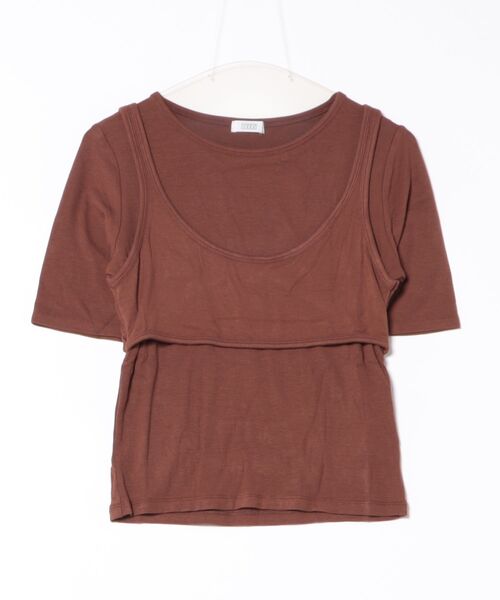 LOWRYS FARM（ローリーズファーム）の「ブラセットTEE 325103（Tシャツ/カットソー・レディース・ブラウン/ブラック・FREE）」の22枚目の写真