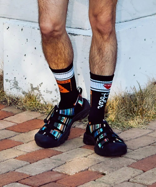 POLeR(ポーラー)の「POLeR/ポーラー POLeR×GSC FURRY HEART SOCKS(ソックス/靴下・メンズ・ブラック/ホワイト・FREE)」の2枚目の写真