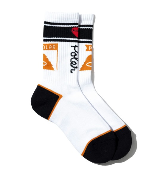 POLeR(ポーラー)の「POLeR/ポーラー POLeR×GSC FURRY HEART SOCKS(ソックス/靴下・メンズ・ブラック/ホワイト・FREE)」の3枚目の写真