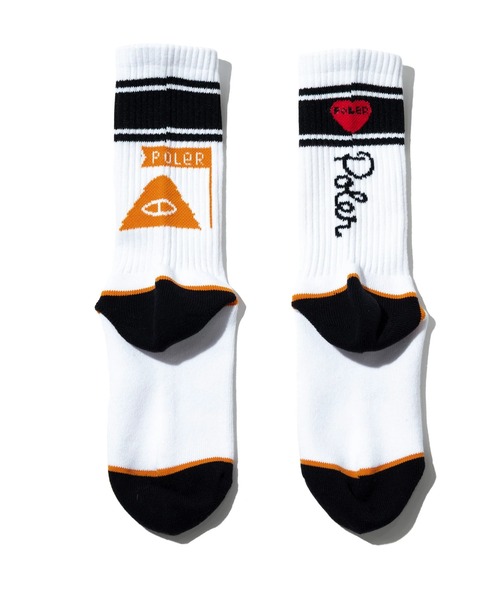 POLeR(ポーラー)の「POLeR/ポーラー POLeR×GSC FURRY HEART SOCKS(ソックス/靴下・メンズ・ブラック/ホワイト・FREE)」の4枚目の写真