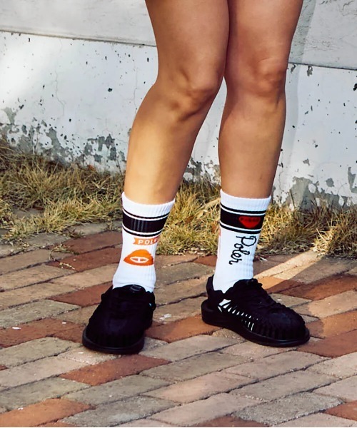POLeR(ポーラー)の「POLeR/ポーラー POLeR×GSC FURRY HEART SOCKS(ソックス/靴下・メンズ・ブラック/ホワイト・FREE)」の6枚目の写真