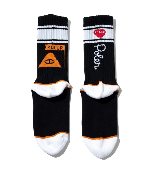 POLeR(ポーラー)の「POLeR/ポーラー POLeR×GSC FURRY HEART SOCKS(ソックス/靴下・メンズ・ブラック/ホワイト・FREE)」の11枚目の写真