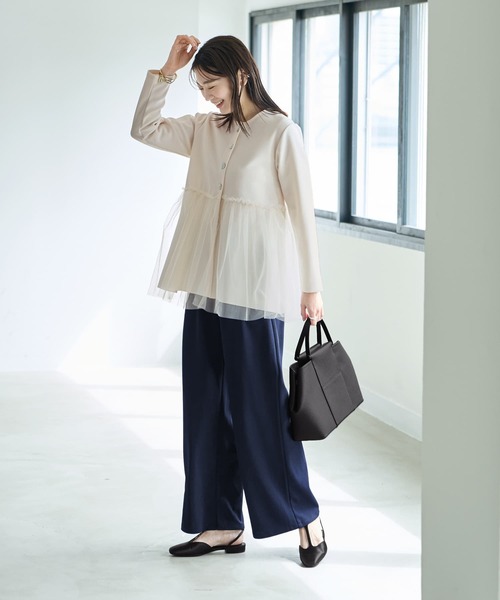 STYLE DELI（スタイルデリ）の「ペプラムチュールジャケット（その他アウター・レディース・ホワイト系その他/ブラック・FREE）」の4枚目の写真