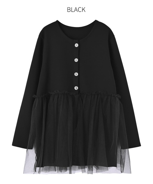STYLE DELI（スタイルデリ）の「ペプラムチュールジャケット（その他アウター・レディース・ホワイト系その他/ブラック・FREE）」の18枚目の写真