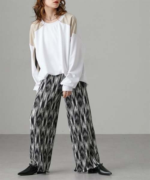 Soiunique（スワユニーク）の「デザイン総柄クリスタルプリーツパンツ［Soiunique］（その他パンツ・レディース・ブラック系1/ブラック系3/ブラウン系/ブラック系2・M/L）」の19枚目の写真