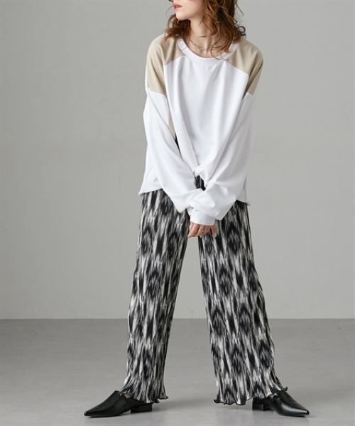 Soiunique（スワユニーク）の「デザイン総柄クリスタルプリーツパンツ［Soiunique］（その他パンツ・レディース・ブラック系1/ブラック系3/ブラウン系/ブラック系2・M/L）」の20枚目の写真