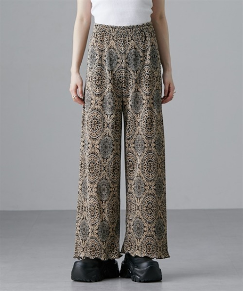 Soiunique（スワユニーク）の「デザイン総柄クリスタルプリーツパンツ［Soiunique］（その他パンツ・レディース・ブラック系1/ブラック系3/ブラウン系/ブラック系2・M/L）」の21枚目の写真