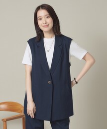 ITS'DEMO | 【手洗い可】麻調メッシュジレ(ベスト)