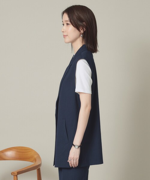 ITS'DEMO(イッツデモ)の「【手洗い可】麻調メッシュジレ(ベスト・レディース・ライトベージュ/ネイビー・00)」の12枚目の写真