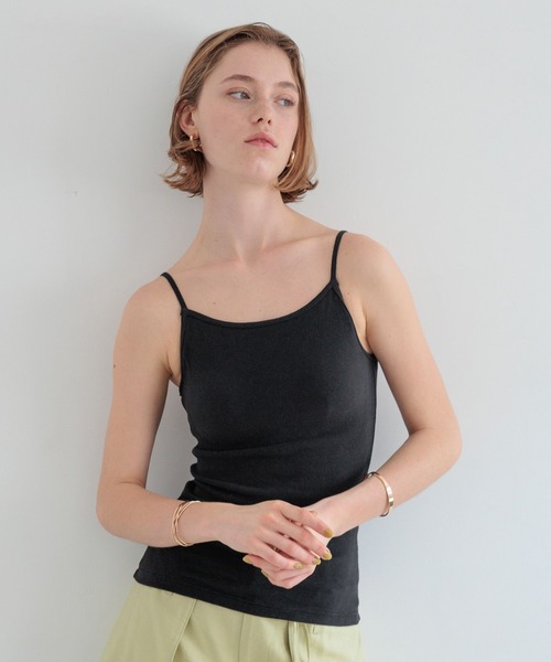 bijorie（ビジュリィ）の「【bijorie】カップ付き モチモチコットンスクエアキャミ／NEW BASIC series（インナーウェア/肌着・レディース・ブラック/ナチュラル/ラベンダー・MEDIUM/LARGE/LG）」の13枚目の写真