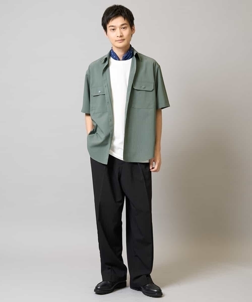 a.v.v(アーヴェヴェ)の「【速乾/イージーケア】2タックワイドイージースラックス【夏リライト】(その他パンツ・メンズ・ブラック・46/48/50)」の2枚目の写真