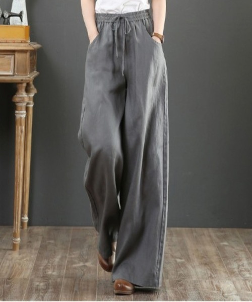 CADBURY（キャドバリー）の「ウエストドロストフレアーパンツ（その他パンツ・レディース・ホワイト/ブラック/グレー/グリーン/カーキ/ネイビー/オレンジ・SMALL/MEDIUM/LARGE/X-LARGE）」の3枚目の写真