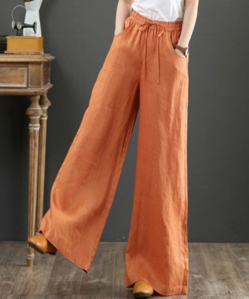 CADBURY（キャドバリー）の「ウエストドロストフレアーパンツ（その他パンツ・レディース・ホワイト/ブラック/グレー/グリーン/カーキ/ネイビー/オレンジ・SMALL/MEDIUM/LARGE/X-LARGE）」の7枚目の写真