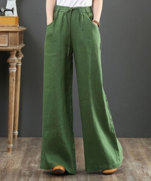 CADBURY（キャドバリー）の「ウエストドロストフレアーパンツ（その他パンツ・レディース・ホワイト/ブラック/グレー/グリーン/カーキ/ネイビー/オレンジ・SMALL/MEDIUM/LARGE/X-LARGE）」の5枚目の写真