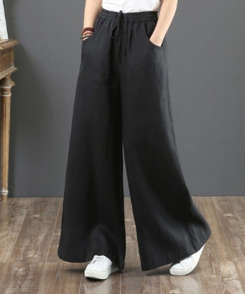 CADBURY（キャドバリー）の「ウエストドロストフレアーパンツ（その他パンツ・レディース・ホワイト/ブラック/グレー/グリーン/カーキ/ネイビー/オレンジ・SMALL/MEDIUM/LARGE/X-LARGE）」の2枚目の写真