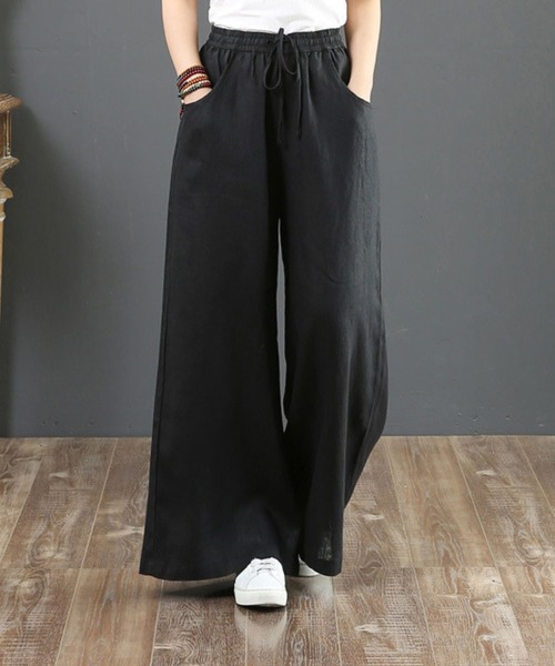 CADBURY（キャドバリー）の「ウエストドロストフレアーパンツ（その他パンツ・レディース・ホワイト/ブラック/グレー/グリーン/カーキ/ネイビー/オレンジ・SMALL/MEDIUM/LARGE/X-LARGE）」の8枚目の写真