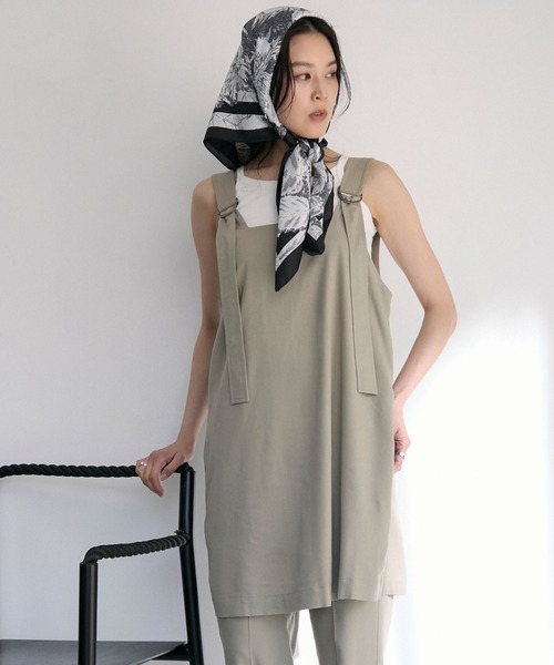 セール】Tank tunic & center pleat slacks set up / タンク